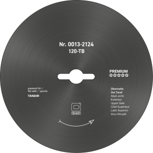 Compatibel cirkelmes Ø 120 mm – Glad, passend voor Tandir (Teflon)