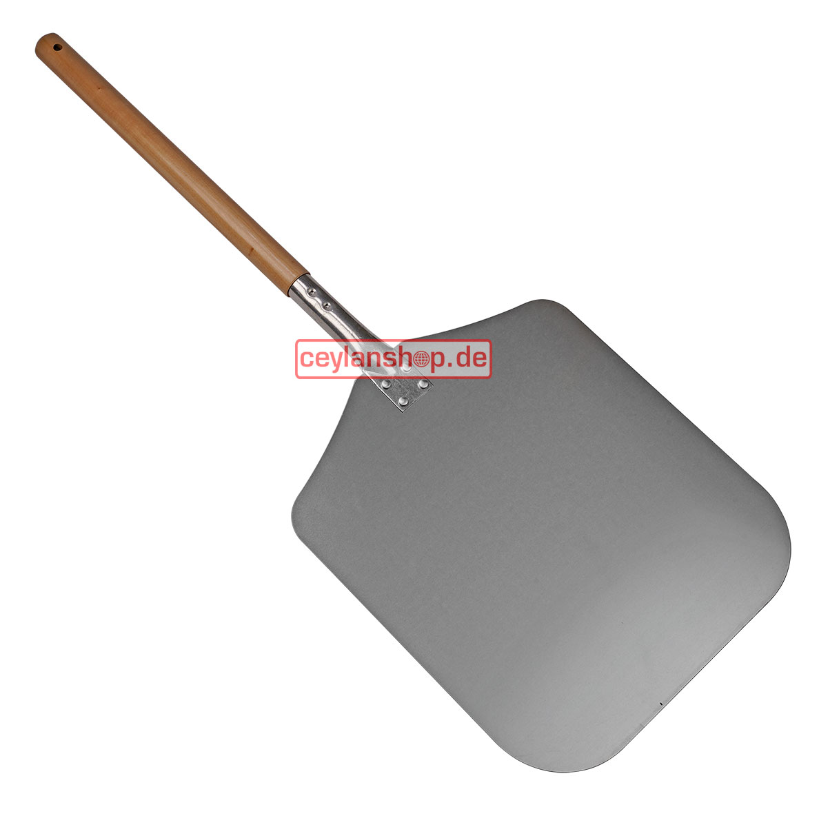 Pizzaschep 30,5 x 30,5 x SL44 cm, GL80 cm Alu met houten handvat