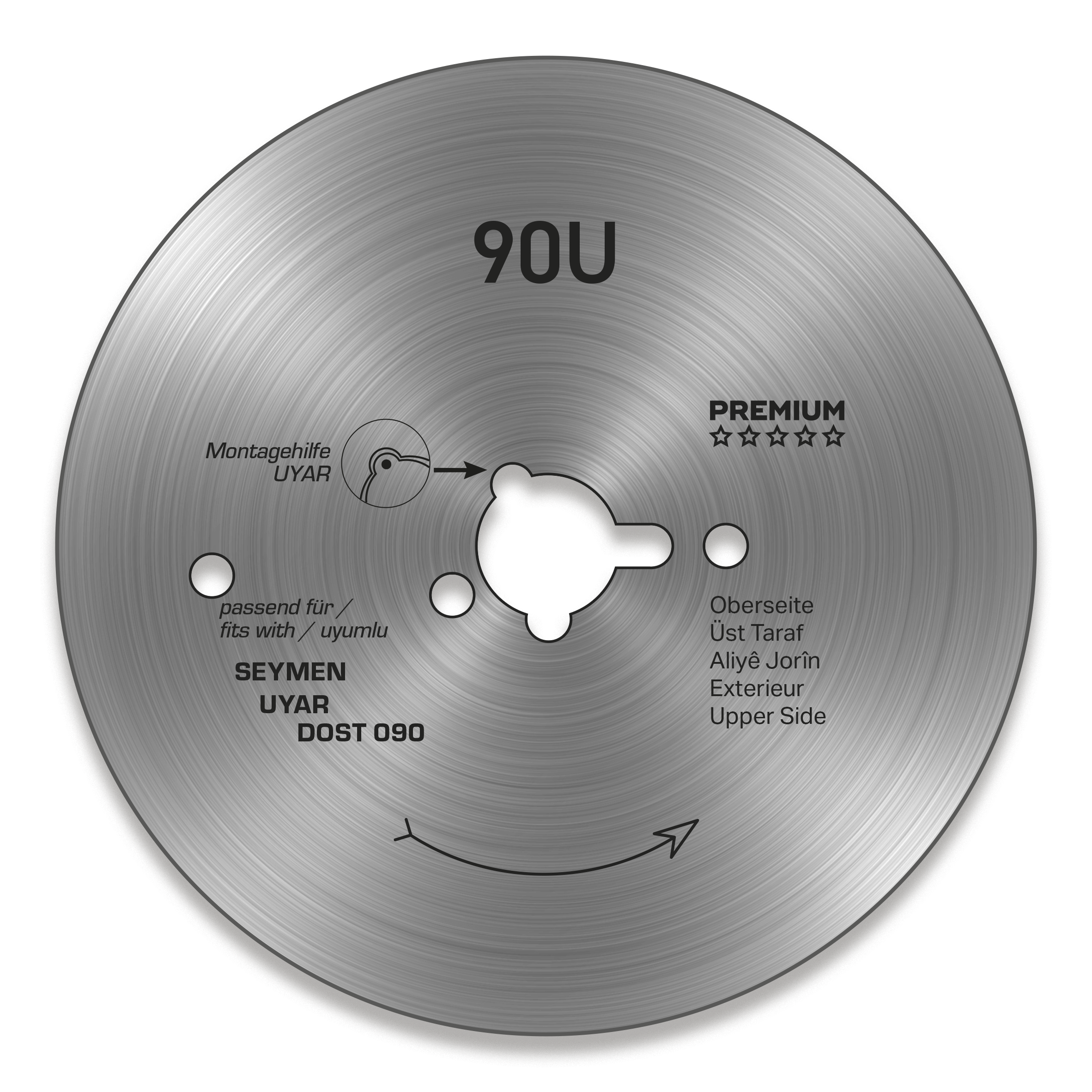 Cirkelmes voor döner- / gyrosmes Seymen/Dost Ø 90mm universeel - blij - PREMIUM