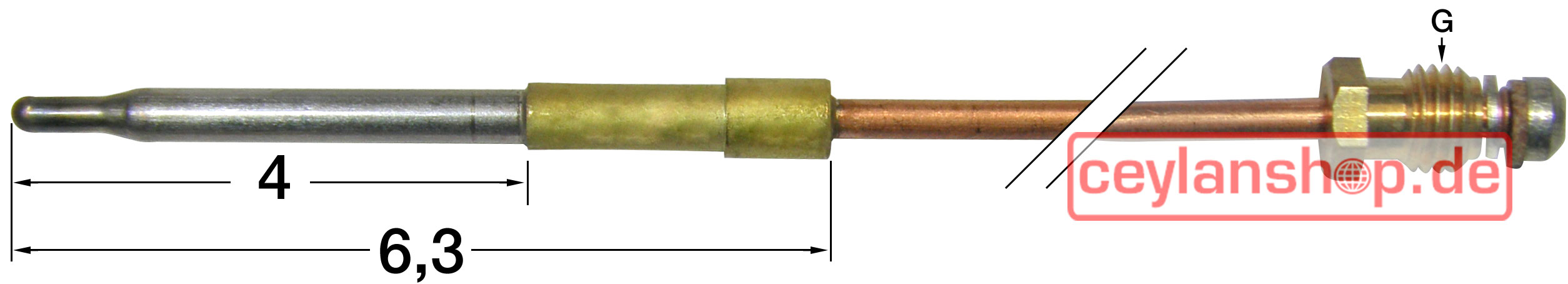 Thermokoppel zonder schroefdraad (L.:33 cm) KLG