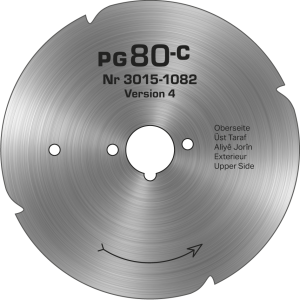 Speciale aanbieding cirkelmes Ø 80 mm – met kerven – passend voor CEYLAN, Devran, Dost