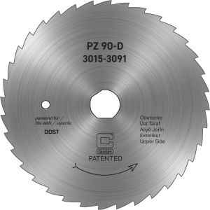 Cirkelmes voor Dost Ø 90mm - gekarteld