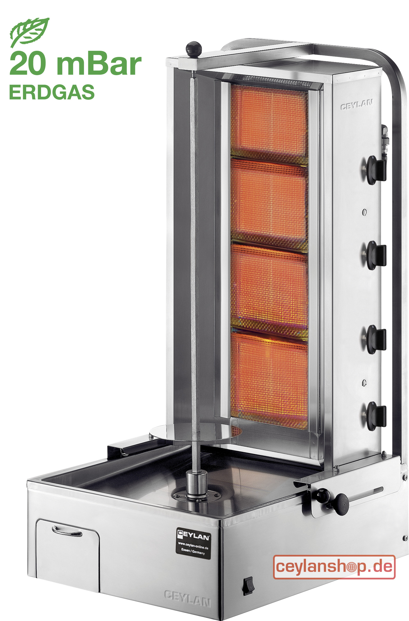 CEYLAN Dönergrill GU-D4 – aardgas 20 mbar