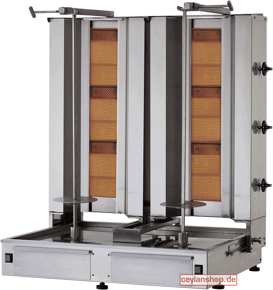 CEYLAN Dönergrill - K-153-T (CY-TWIN6) - met beweegbare behuizing - "Propaan" 50 mbar