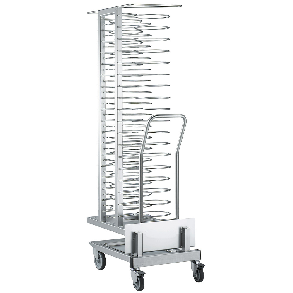 Transportwagen en uitneembaar laadrek, voor 54 borden (ø 300 mm), oven 20x GN 1/1 (tussenruimte 74 mm)