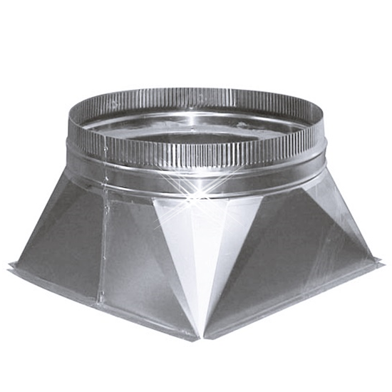 Aluminium instort verloopstuk 400×400 > 350 mm