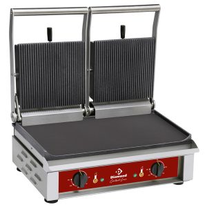 DUBBELE contact-grill, geëmailleerde platen