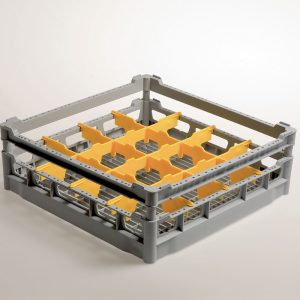 Korf 16 glazen Ø 113 mm, h130, Polyprop.