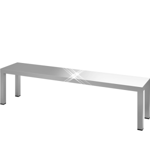 Rvs etagère 1 hoog 1000x250x400 mm