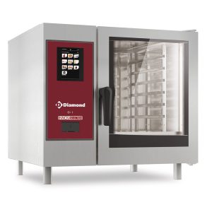 Gasoven "TOUCH" oven directe stoom en convectie, 6x GN 1/1+reiniging
