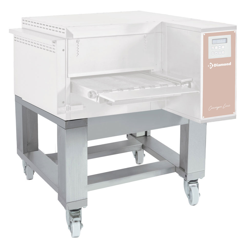 roestvrijstalen onderstel op zwenkwielen (met remmen) voor FTEV40/58-N