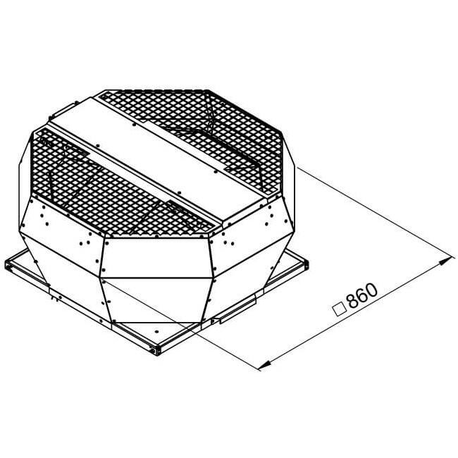 Ruck dakventilator verticaal met EC motor, werkschakelaar en constante drukregeling 5550m³/h – DVA 450 ECCP 31 - Afbeelding 2