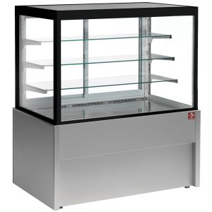 Panoramic display counter, heated, 4 levels, without storage room - GREY