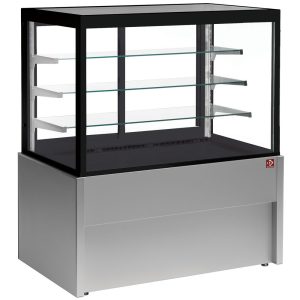 Panoramic refrigerated display counter, ventilated, 4 levels, without storage room - GREY