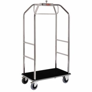 Carriage for luggage & cloakroom "chromed", 2 wheels with brakes