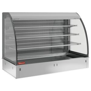 Wall with top and open display on 3 levels (with curtain), refrigerated, ventilated, 4x GN 1/1 (without hermetic unit)
