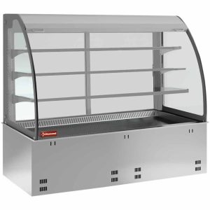 Element sink and open display on 3 levels (with curtain), refrigerated, ventilated 5x GN 1/1 (without hermetic unit)