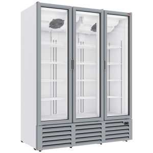 Positive refrigerated display 1455 liters, 3 hinged doors - WHITE