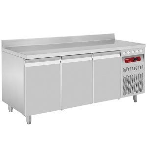 Wall ventilated refrigerated table, 3 doors GN 1/1, 405 liters