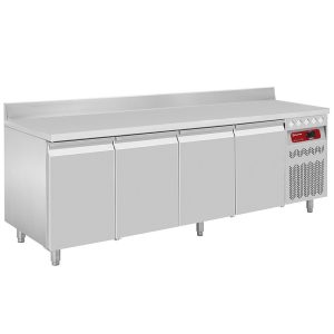 Wall-mounted ventilated refrigerated table, 4 doors GN 1/1, 550 liters