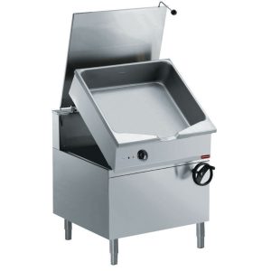Tumbling electric frying pan, "Duomat" basin 80 liters on cupboard