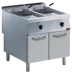 Electric fryer 2 basins of 15 lit. on undercarriage