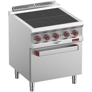 Electric stoves 4 plates aligned with the top, on oven GN 2/1