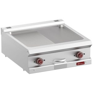 Electric fry top 1/2 smooth and 1/2 ribbed, module 1/1 -Top-