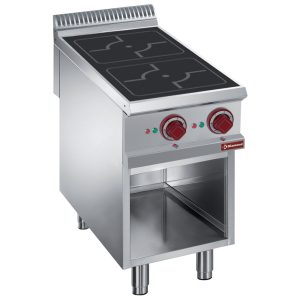 Electric stoves 2 induction hearths, open cupboard