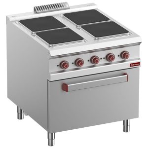 Electric stove 4 plates with electric GN 2/1 oven