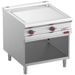 Smooth electric fry top, chrome-plated, module 1/1, open cupboard