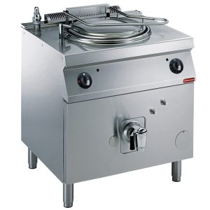 Gas rounded kettle, 60 liters, indirect heating, on board