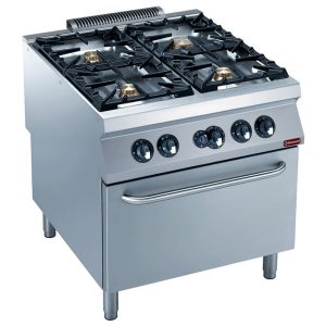 Cooker 4 burners, gas oven GN 2/1