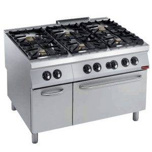 Cooker 6 burners (Power) + gas oven GN 2/1, neutral cupboard