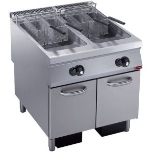 Gas fryer 2 basins "Y" 23 liters, external burners, on undercarriage