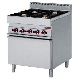 Gas cooker 4 burners and electric convection oven GN 1/1