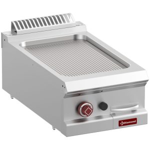 Gas ribbed fry top, module 1/2  -Top-