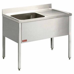 Sink 1 tank and 1 right draining board, with base