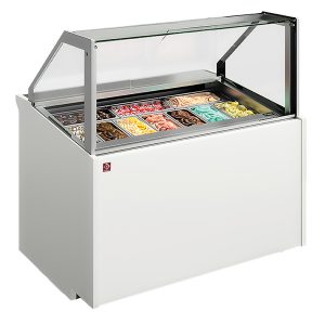 Ice cream counter with 13 stainless steel trays (360x165)