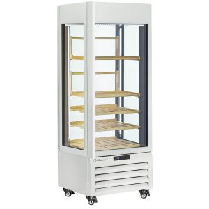 Fully glassed showcase" 440 Lt., 1 level + 4 shelves, ventilated - WINE - WHITE