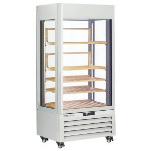 Fully glassed showcase" 600 Lt., 1 level + 4 shelves, ventilated - WINE - WHITE