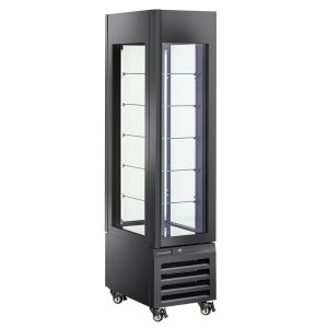 FULL vitrine 260 Lt., 5 glass levels, ventilated -ICE CREAM & PASTRY - BLACK