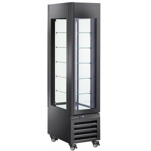 FULL vitrine 260 Lt., 5 glass levels, ventilated - PASTRY - BLACK