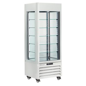 Fully glassed showcase" 440 Lt., 5 glass levels, ventilated - CHOCOLATE - WHITE