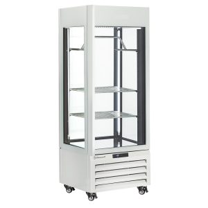 Fully glassed showcase" 440 Lt., 2 shelves & meat bar, ventilated - MEAT - WHITE