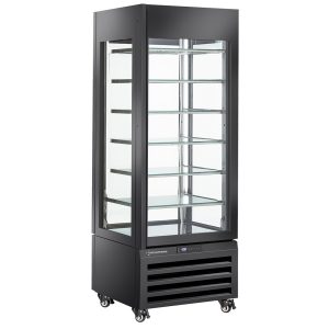 Vitrine "FULL glazed" 440 Lt., 6 glass levels, static - ICE CREAM - BLACK