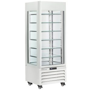 Vitrine "FULL glazed" 440 Lt., 6 glass levels, static - ICE CREAM - WHITE