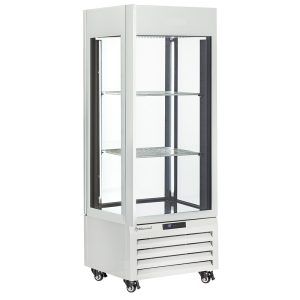 Fully glassed showcase" 440 Lt., 1 level + 2 shelves, ventilated - WINE - WHITE