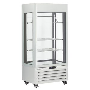 Fully glassed showcase" 600 Lt., 2 shelves & meat bar, ventilated - MEAT - WHITE