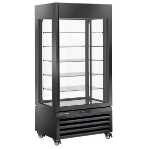FULL vitrine 600 Lt., 5 glass levels, ventilated - ICE CREAM & PASTRY - BLACK